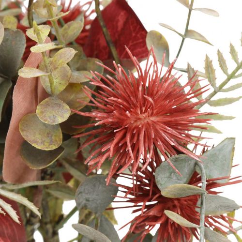 Blumenstrauß Kunstblumen Eukalyptus Distel Blumendeko 36cm