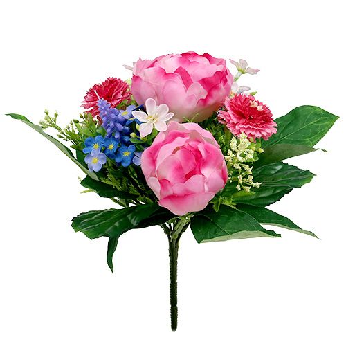 Blumenstrauß mit Bellis Rosa 23cm