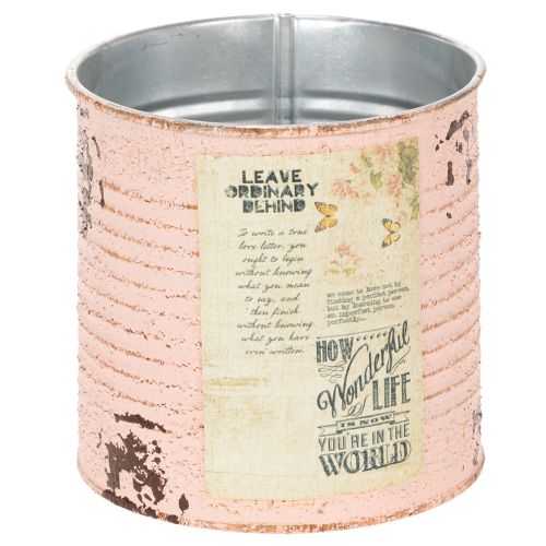 Artikel Blumentopf Deko Dose Lachs Metall Sommerdeko Ø11cm H10,5cm