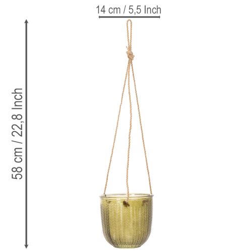 Hängender Glas-Blumentopf oder Windlicht, 14 cm, Lila und Grün, 2 Stück | Floristik24.ch