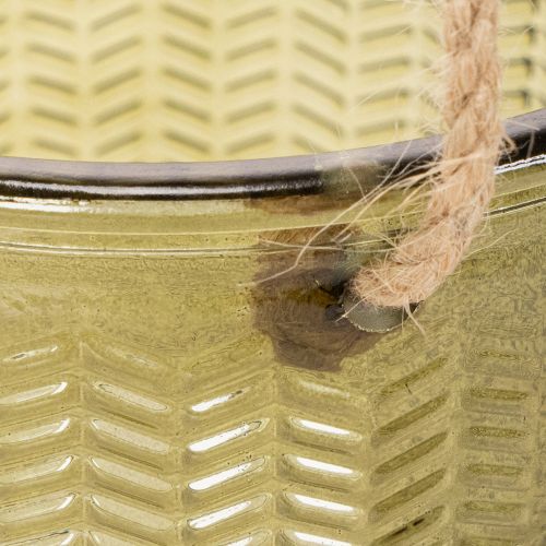 Hängender Glas-Blumentopf oder Windlicht, 14 cm, Lila und Grün, 2 Stück | Floristik24.ch