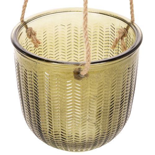Hängender Glas-Blumentopf oder Windlicht, 14 cm, Lila und Grün, 2 Stück | Floristik24.ch