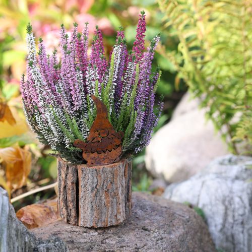 Artikel Blumentopf Holz Rinde Übertopf Wichtel Edelrost H24cm