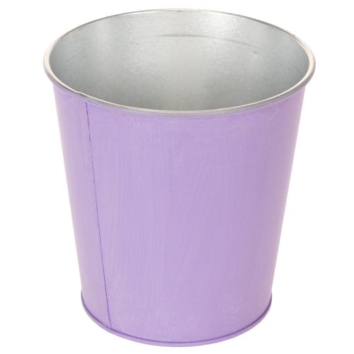 Blumentopf-Set rund aus Metall 12cm in Pastellfarben mit filigranem Blütenmotiv | Floristik24.ch