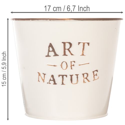 Artikel Blumentopf Metall Creme „Art of Nature“ Ø17,5 cm H15 cm