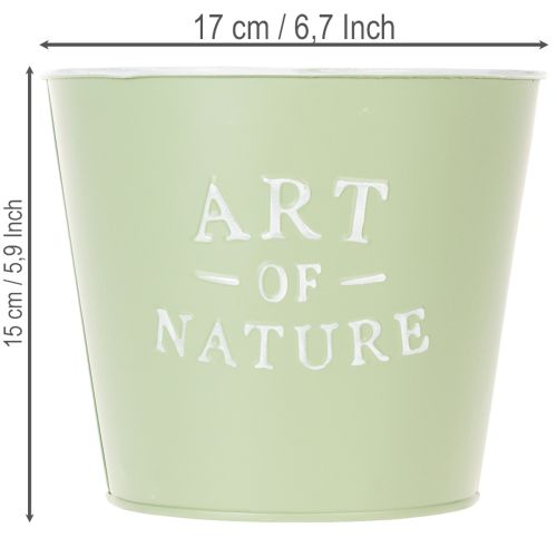 Artikel Zink-Blumentopf Art of Nature Mintgrün Ø17,5cm H15cm Innenbereich