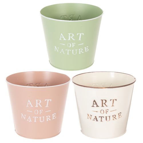 Runder Blumentopf Art of Nature aus Metall 17 cm im 3er-Set in Pastellfarben online kaufen | Floristik24.ch