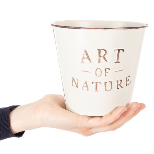 Übertopf-Set Art of Nature aus Metall, 15 cm, 2 Stück, creme und grün | Floristik24.ch