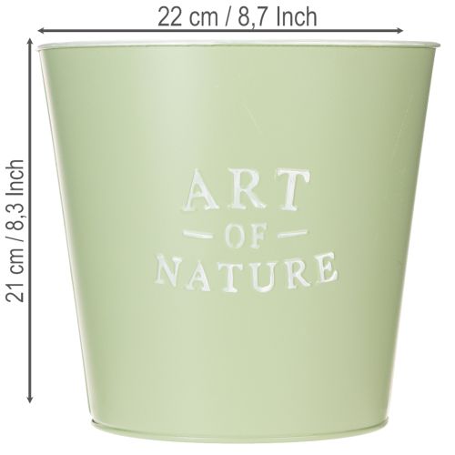 Blumentopf Metall Übertopf Mintgrün Ø22cm H21cm für Innen- und Aussendekoration | Floristik24.ch