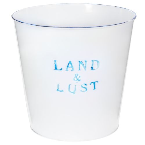 Artikel Blumentopf groß Weiß, Blau Metalldeko Übertopf Ø22×H21cm