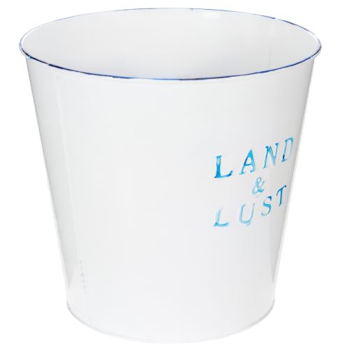 Artikel Blumentopf groß Weiß, Blau Metalldeko Übertopf Ø22×H21cm