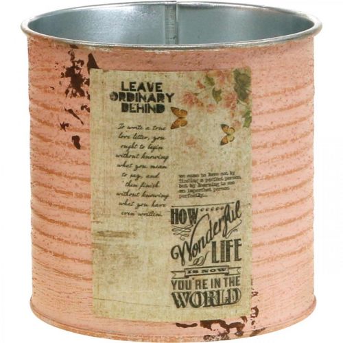 Artikel Blumentopf Deko Dose Lachs Metall Sommerdeko Ø11cm H10,5cm