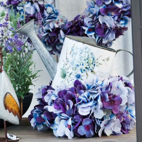 Floristik24 Blumentopf Gießkanne Hortensie Gartendeko Pflanzkübel Metall 15cm