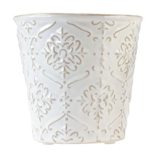 Artikel Blumentopf Keramik Übertopf Weiß Creme Beige Ø13,5cm 2St