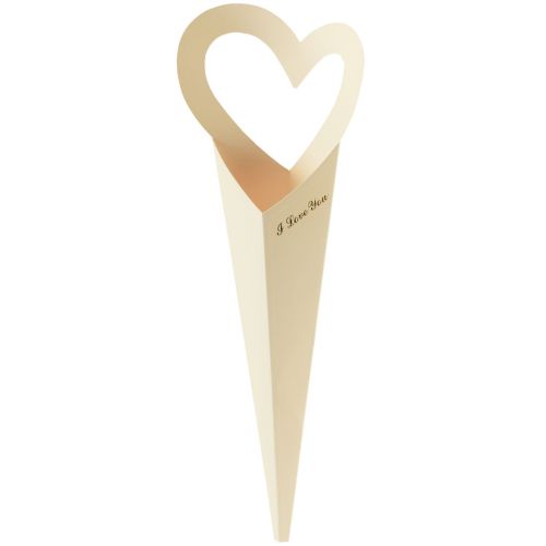 Floristik24 Blumentüte Rosen Geschenkverpackung Creme 46cm 12 St