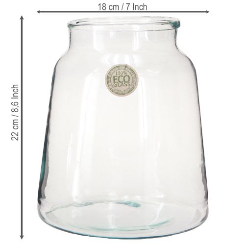 Artikel Blumenvase Glas Klar Glasvase Tischdeko Ø18cm H22cm