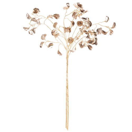 Bohnenblütenzweig Metallic Champagner Kunstpflanze 80 cm 3er-Set Weihnachten | Floristik24.ch