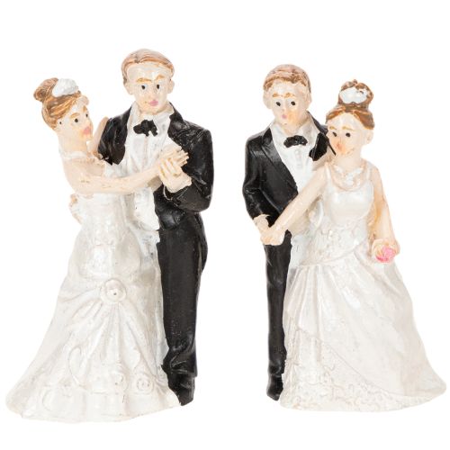 Brautpaar Miniaturfiguren aus Polyresin, 6 cm, 2 Stück, Weiss/Schwarz online kaufen | Floristik24.ch