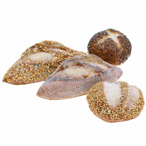 Floristik24 Deko-Brötchen Attrappe im Set künstlich 4St sortiert
