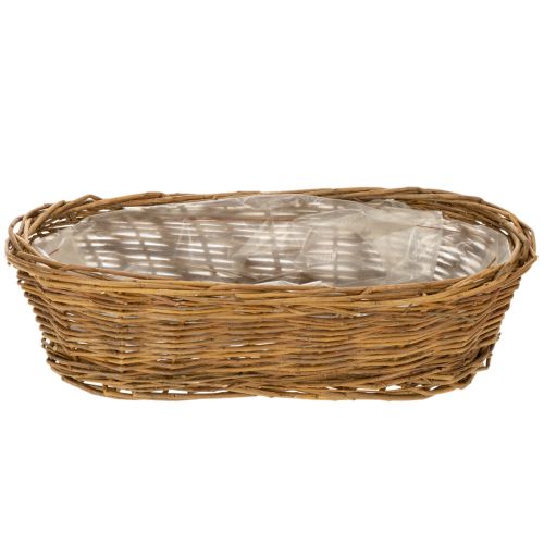 Brotkorb oval 30 cm Weide ungeschält mit Kunststoffeinsatz natur dunkel | Floristik24.ch
