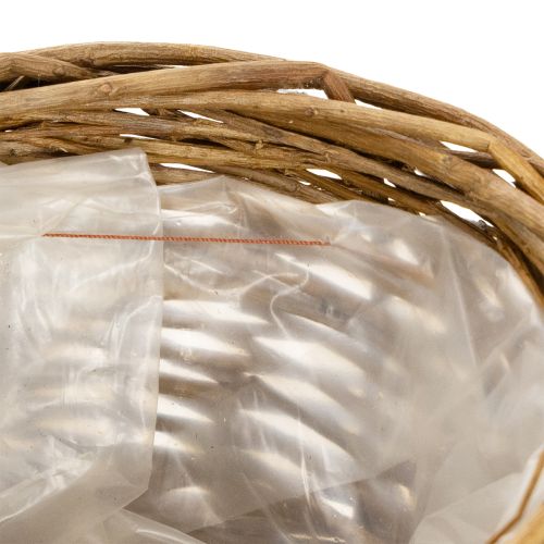 Brotkorb oval 30 cm Weide ungeschält mit Kunststoffeinsatz natur dunkel | Floristik24.ch