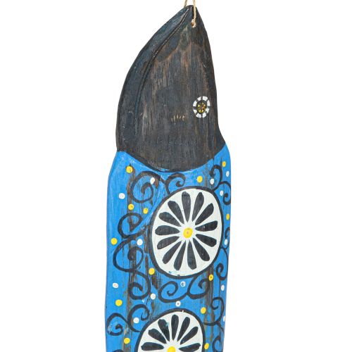 Artikel Bunter Fisch Holz Deko zum Hängen Blau und Grün 38cm 2St