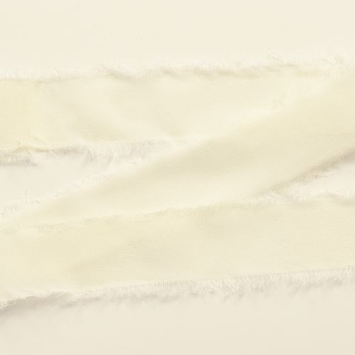 Artikel Chiffonband Creme Stoffband Band mit Fransen 40mm 15m