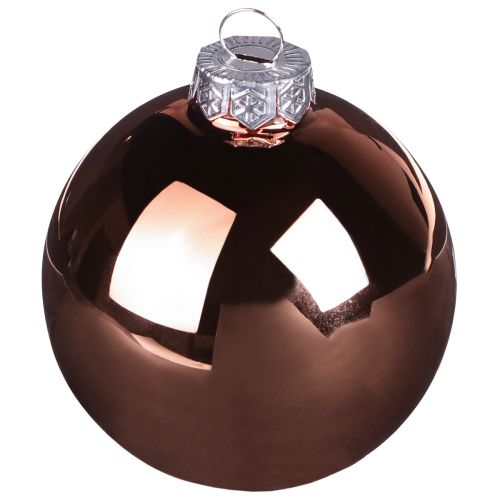 Christbaumkugeln Silber Apricot Glaskugeln Ø5cm 24 St | Floristik24.ch