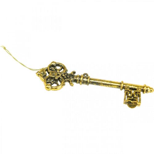 Floristik24 Christbaumschmuck Deko Schlüssel Golden H14,5cm 12St
