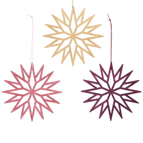 Artikel Christbaumschmuck Schneeflocken Holz Deko Skandi Stil 15cm 8 Stk