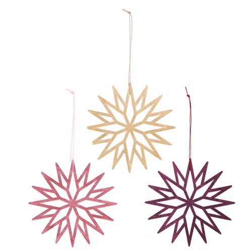 Artikel Christbaumschmuck Schneeflocken Holz Deko Skandi Stil 15cm 8 Stk