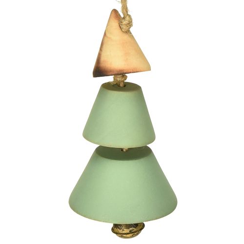 Floristik24 Christbaumschmuck, Tannenbaum zum Hängen, Weihnachten Grün/Natur H10cm L24cm 4St