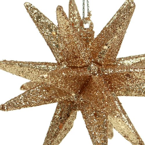 Floristik24 Christbaumschmuck Glitzersterne 7,5cm 8St Gold