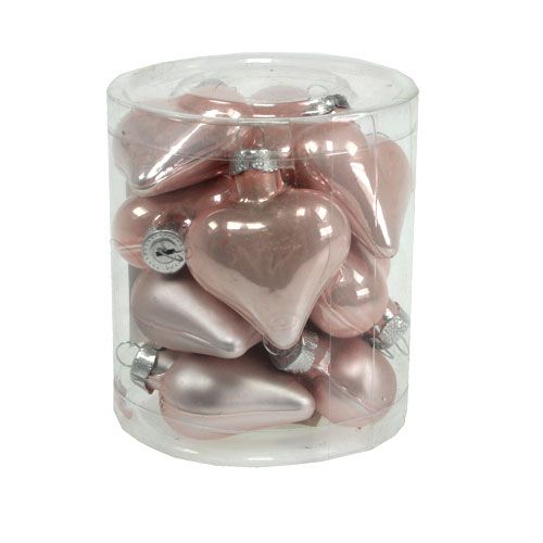 Artikel Mini Glasherzen Rosa 4cm 12St