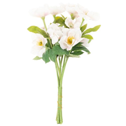 Künstlicher Christrosen-Bund 35cm Rosa-Weiss Kunststoff 6-Stück | Floristik24.ch