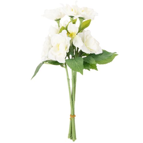 Kunstblume Christrose weiss Bund 36 cm Kunststoff für Weihnachten | Floristik24.ch