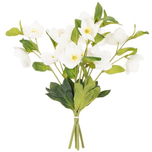 Christrose Kunstblume weiss, Dekobund 40 cm, 4 Stiele mit Blüten | Floristik24.ch