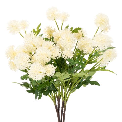 Kunstblume Chrysanthemen Bund Kunststoff cremeweiss 56cm 4 Stück für Innenbereich