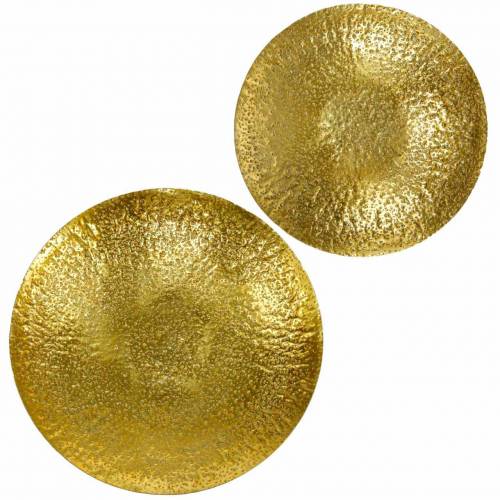 Floristik24 Goldene Dekoschale Metall Ø35/46cm 2er-Set