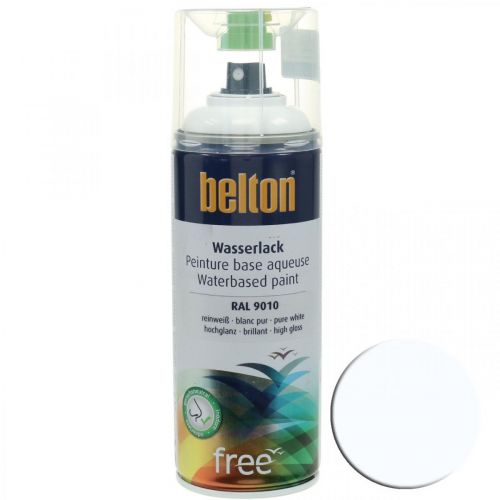 Artikel Belton free Wasserlack Weiß Hochglanz Spray Reinweiß 400ml