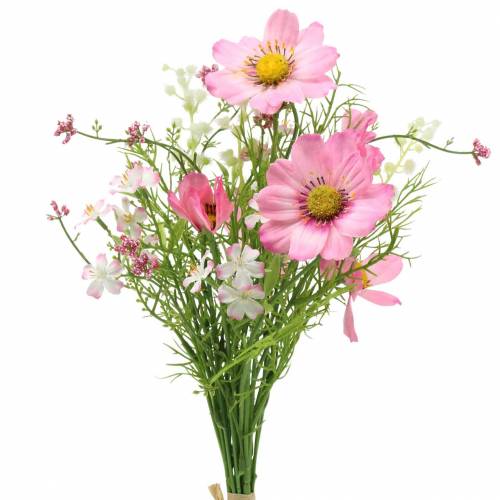 Cosmea und Schleierkraut im Bund Künstlich Rosa Sortiert 42cm