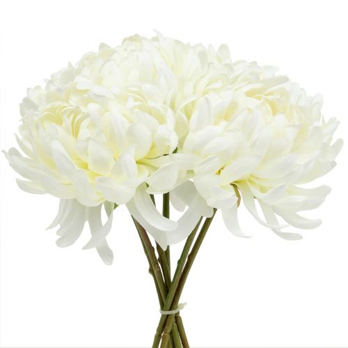 Deko Chrysantheme Strauß Weiß 28cm 6St