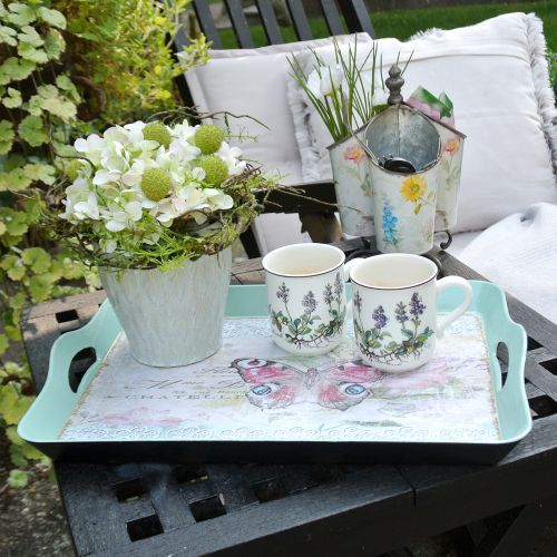 Floristik24 Tablett Vintage Schmetterling 44x30cm