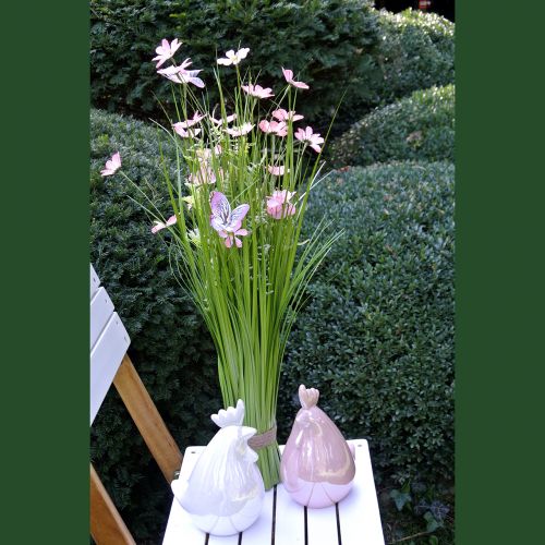 Artikel Grasbund mit Blüten und Schmetterlingen Rosa 70cm