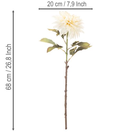 Künstliche Blume Dahlie aus Seidenstoff 68 cm cremeweiss | Floristik24.ch