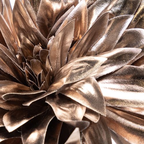 Künstliche Dahlie langstielig mit zwei Blüten 75 cm Metallic Champagner | Floristik24.ch