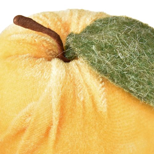 Artikel Deko Apfel Samt mit Blatt Braun Gelb Ø7,5cm H9cm 9 St
