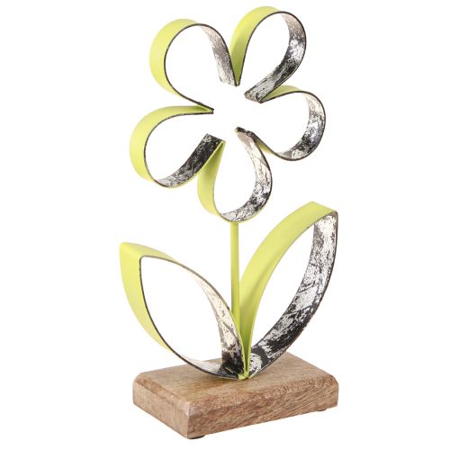Floristik24 Deko Aufsteller Metall Blume Sockel Grün Silber H29cm