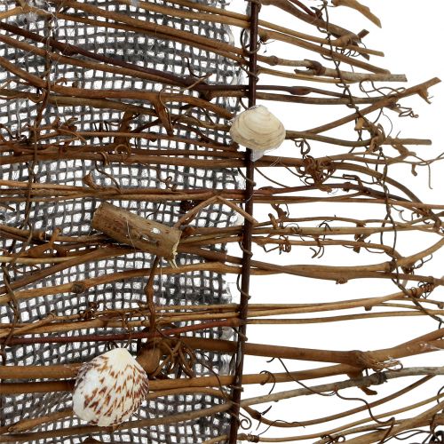 Floristik24 Deko Boot mit Zweigen und Muscheln 38cm