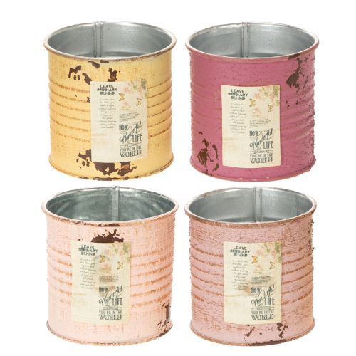 Deko-Dose Metall Vintage Ø 8 cm H 7,5 cm in Pastellfarben für Innenbereiche online kaufen | Floristik24.ch